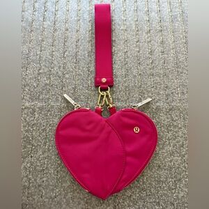 Lululemon hot pink heart wristlet